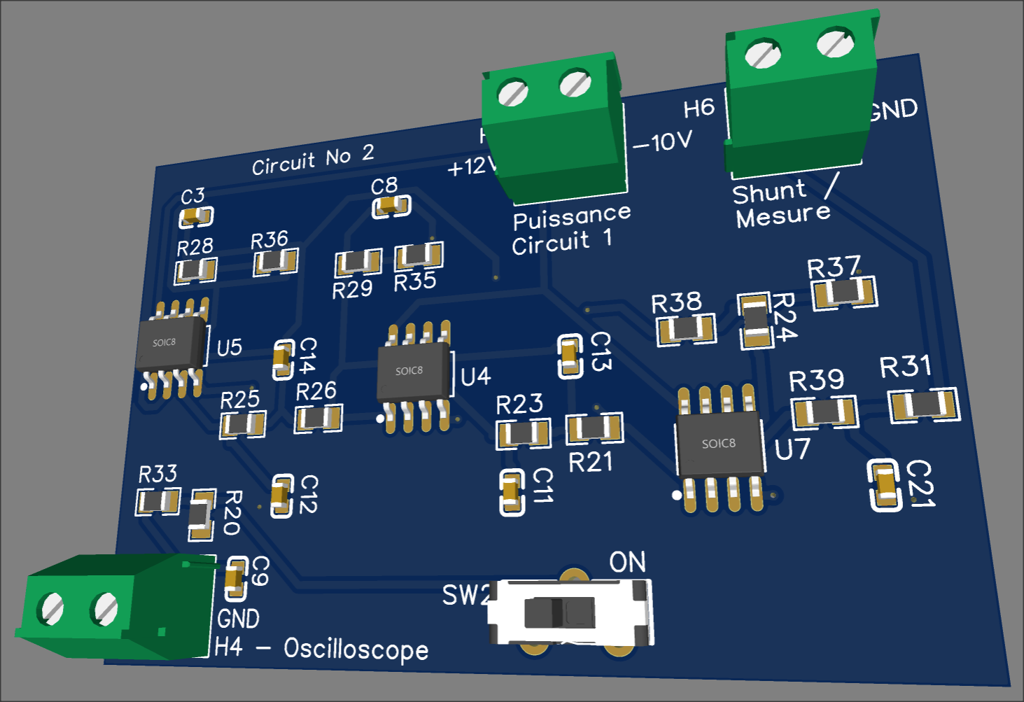 Circuit No 2 - EasyEDA - PCB 3D
